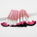 Set of 10 Pieces Fashion Makeup Brushes Facial Eyes Powder Foundation Blush Contour ComeStic Tools Fan Brush