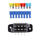 DC12V-24V 4 Way Fuse Box Holder and Fuses with Terminals Kit for Car Boat