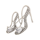 Ladies Silver Crystal Rhinestone High Heeled Princess Shoes Brooch Pin
