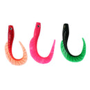 3Pcs SoftCurly Tail Lures Plastic Swim Worm Maggots Bait for Bass Freshwater Saltwater Fishing