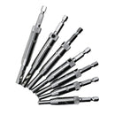7 Pieces Door Hinge Hex Shank Hole Saw Bits Woodworking Centering Drill Tool