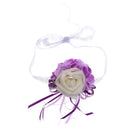 Delicate Purple Beige Wedding Wrist Corsage Bracelet Bridesmaid Sisters Hand Flowers Party Prom Favors