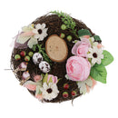 Vintage Bird Nest Shape Wedding Party Ring Bearer Artificial Flower Wedding Ring Holder