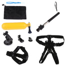 8 in 1 Outdoor Sports Accessories Kit for GoPro Hero 5/4/3+/3/2/1 Camera including Selfie Stick Set+Headband+Chest Belt