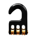 Windsurf Rigging Pulley Hook Aluminum Alloy 3 Wheels Trim Single Plate Pulley - Black