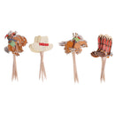 Set of 24pcs Cowboy Theme Cupcake Picks Cake Toppers Baby Shower Party Decoration