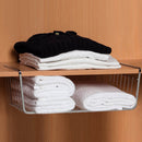 Wire Household Storage Rack Pantry Organiser Basket for Freezer Cabinet Cupboard Silver