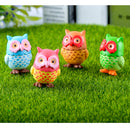 4 Pieces Micro Landscape Decor Resin Animal Owls Ornament Garden DIY Crafts