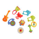 10 pieces Developmental Toy Baby Infant Rattle Bed Bell Cartoon Animal Crab Doll Phone Handbell Toddler Toys Pretend Game Toys