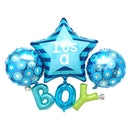 Blue Aluminum Film Star Round Boy Letter Baby Balloons Set Kids Baby Shower Christening Birthday Party Supplies