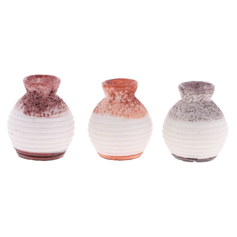 1/12 Scale Resin Flowers Vases Dollhouse Miniature Decoration Accessories