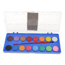 16 Colors Portable Solid Watercolor Cake Kids School Painting Pigment Brush Art Set with Box