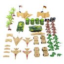 64-Piece Plastic World War II Army Playset - 5cm Army Soldiers & Accessories in Clear Storage Bag