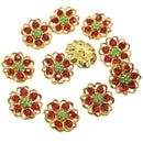 10 Piece Colorful Flower Rhinestone Shank Buttons for Sewing Crafting 25mm