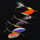 5pcs Fishing Spinners Spoon Baits Sequins Fishing Lures Hard Baits for Bass Trout Salmon Walleye