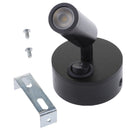 12V 3W 3000K Interior LED Spot Reading Light Wall Mount Black