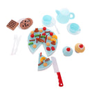 54 Pieces Plastic Birthday Cake Food Cutting Set Kids Pretend Play Toys