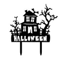 Horror Halloween House Acrylic Cake Topper Home Party Cake Decoration Black