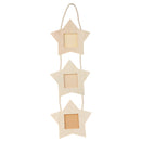 Rustic Wooden Stars Triple Hanging Photo Frames DIY Pictures