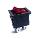 Mini Red Illuminated Light Solder Lug On/Off DPST Boat Rocker Switch 6A/250V 10A/125V AC Black