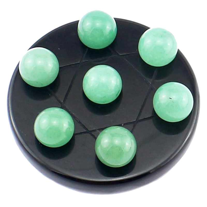 1 Set Natural Semi-Precious Stones 7 Crystal Stars Array Home Decor Green