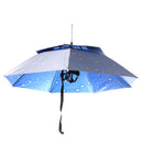 Outdoor Fishing Camping Hiking Umbrella Hat Head Cap Brolly External Silver+ Internal Blue Water