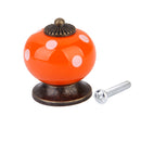 Cute Playful Ceramic Knob Door Window Cupboard TV Cabinet Drawer Handle Pull Orange