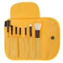 Women Pro Face Makeup Cosmetic Brush Tools Eyelash Comb Blush Eyeshadow Lipstick Applicator Brush 7Pcs/Set + Pouch Bag Case Yellow