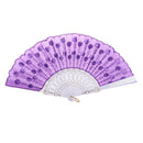 Wedding Party Gift Handmade Spanish Flower Pattern Folding Lace Hand Fan