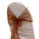 Sweet Cute Organza Chair Cover Bow Sashes Ribbons Wedding Party Birthday Banquet Decor Brown