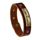 Vintage Unisex PU Leather Cuff Gothic Wristband Bracelet With Clip Button Adjustable Size