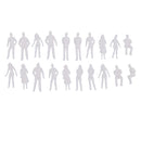 20Pcs 1/50 O Scale Unpainted Model People Miniature Figures Architectural Model Human Plastic Scene Simulation