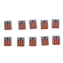 10pcs Reusable Spring Lever Nuts Terminal Block Cable Wire 3 Connectors