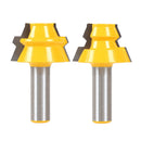 2Pieces 22.5 Degree Lock Miter Router Bit Woodwork Cutter Tool with 1/2'' Shank