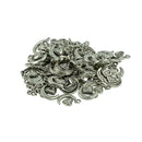 50Pieces Silver Moon Heart Pendant Valentine's Day Charms Jewelry DIY Making Pendant for Necklace Earrings Bracelet Pendant