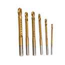 6pcs Ti Step Drill Bit Home Woodworking Tool Metal Cutting Hole Saw HSS4241
