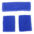 Outdoor Sportswear Sweat Absorbing Soft Comfortable Wear Headwear Headband + Pack of 2PCS Wristband- Light Blue
