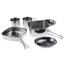6Pcs/Set Stainless Steel Outdoor Cookware Cooking Set Pot Pan Plates Mugs For Backpacking Camping Hiking