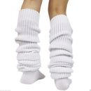 Women Casual Workout Boots Wear Bubble Loose Leg Warmer Slouch Socks Winter Stockings 1 Pair White 47inch