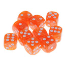 10pcs/Pack Plastic Six Sided Dice D6 for Party Bar Game Accessory Orange