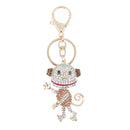 Dancing Monkey Pendant Rhinestone Crystal Car Key Hanger Keyfobs Lady Gift