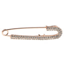 Rhinestone Crystal Safety Pin Brooch for Ladies Scarf Coat Gown Pin 7.2cm