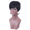 Women Natural Fluffy Black Short Straight Layered Wigs Full Hair Wig Heat Resistant for Daily Wear /Cosplay Party