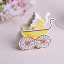 Cute Stroller Shaped Baby Shower Paper Candy Boxes Party Favor Wedding Birthday Supplies Yellow