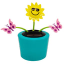 Solar Powered Flower Insect Shaking Doll Flip Flap Toy Home Decor Car Ornament Flowerpot Butterfly and Sunflower