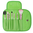 Women Pro Face Makeup Cosmetic Brush Tools Eyelash Comb Blush Eyeshadow Lipstick Applicator Brush 7Pcs/Set + Pouch Bag Case Green
