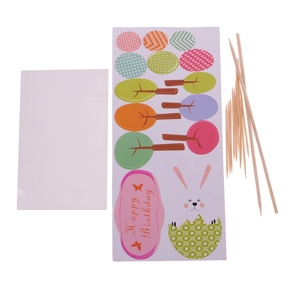 1 Set Happy Birthday Cake Topper Rabbit Forest Birthday Party Food Picks