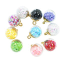 10 Pieces 16mm Colorful Transparent Glass Ball Star Charms Pendant Finding for Hair Jewelry Accessories Earring Necklace Crafts Charms