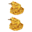 2x Chinese Traditional Money Lucky Fortune Three Legged Frog Toad Coin Decor