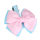 Cute Baby Toddler Double Layered Bow Clip Hair Accessory Headwear Hair Styling Equipment Beauty Supplies Pink And Light Blue